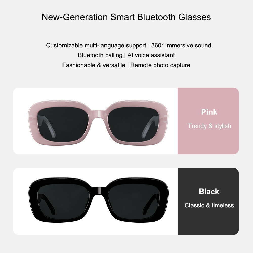 E13-F1 Smart Glasses | AI Bluetooth Eyewear with Real-Time Translation, Calls, Music & Navigation