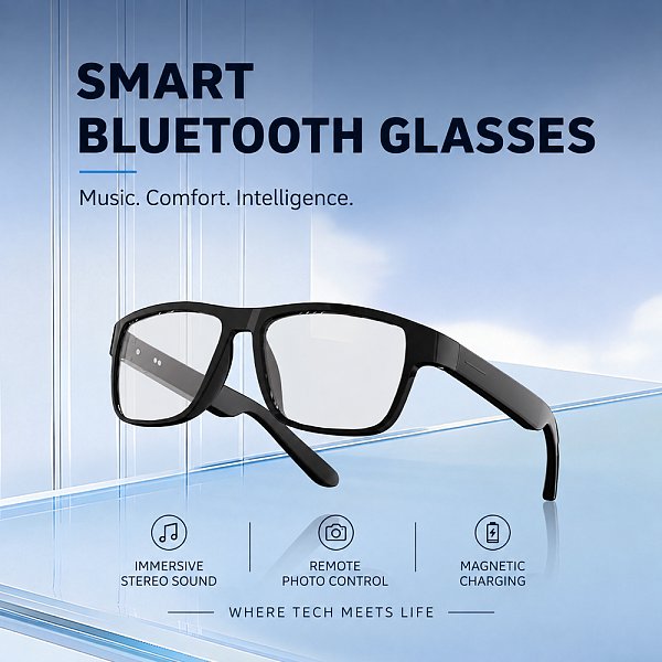 A02 Smart Bluetooth Glasses for Cycling, Travel & Everyday Work | AI Voice Assistant, Hands-Free Calling & Remote Phone Camera Control A02 Smart Bluetooth Glasses for Cycling, Travel & Everyday Work | AI Voice Assistant, Hands-Free Calling & Remote Phone Camera Control