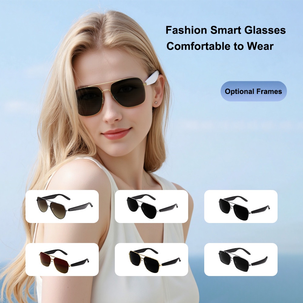 A01-G Bluetooth Smart Glasses | Audio Eyewear with Real-Time Translation, Polarized UV Protection & Multiple Frame Styles for Travel, Driving & Outdoor Use