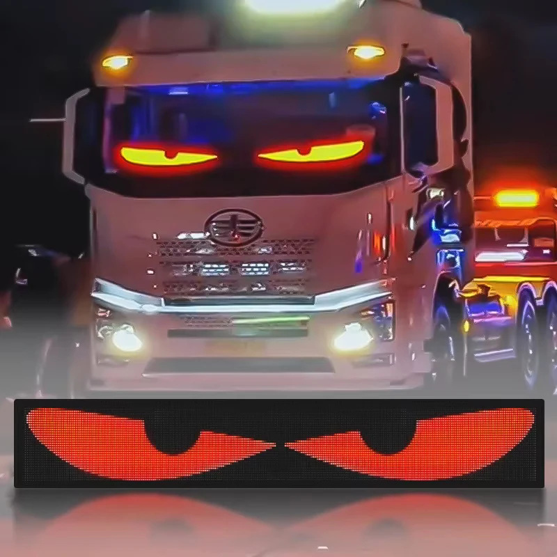 Truck Devil's Eye Dynamic LED Flexible Screen Light Car 1.2M 2M Window Sticker Neon Light