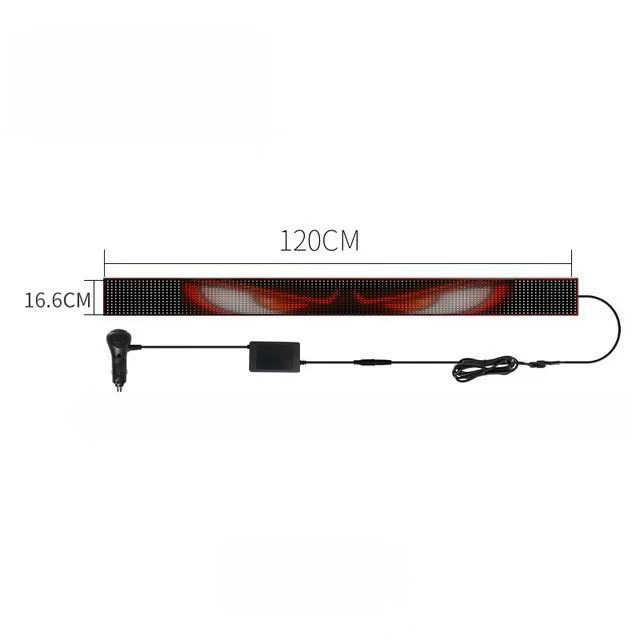 Truck Devil's Eye Dynamic LED Flexible Screen Light Car 1.2M 2M Window Sticker Neon Light
