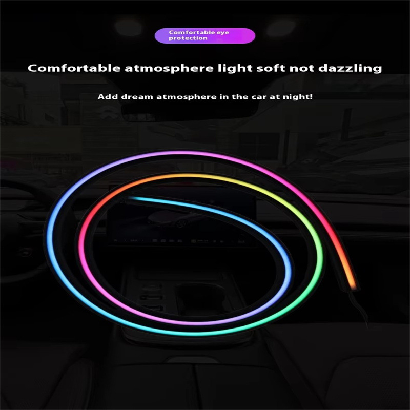 Cross-border hot-selling colorful front windshield atmosphere light car center control seal wrap-around through atmosphere light