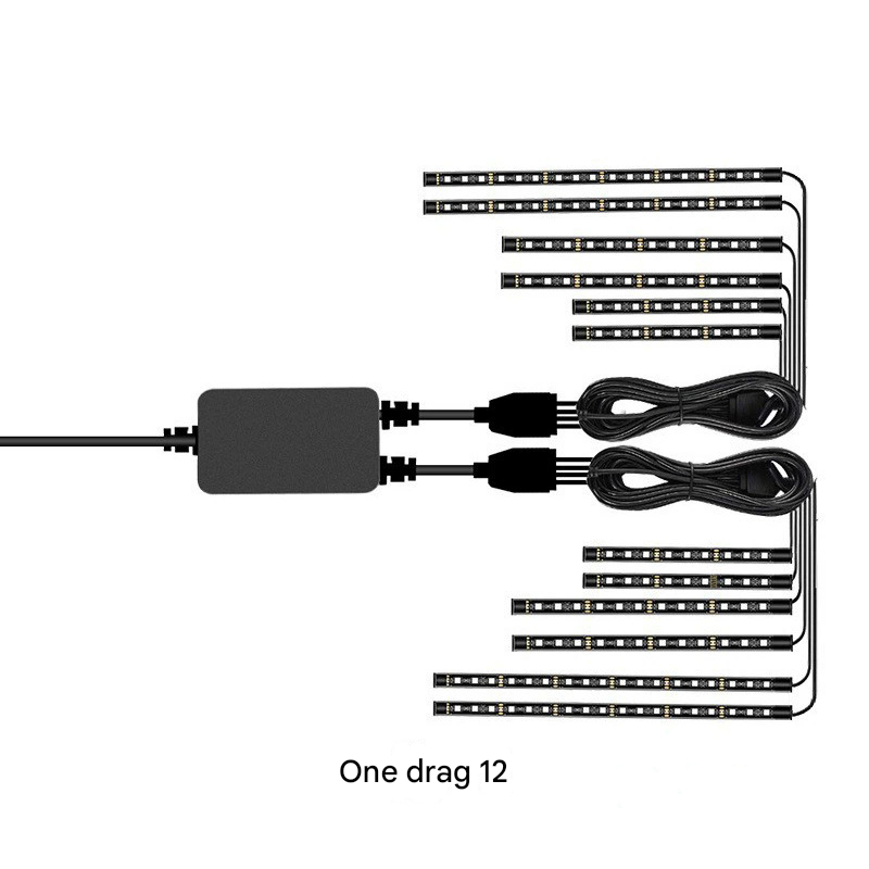 Cross-border hot-selling motorcycle light bar atmosphere light one to eight chassis light strip modified RGB music rhythm atmosphere light