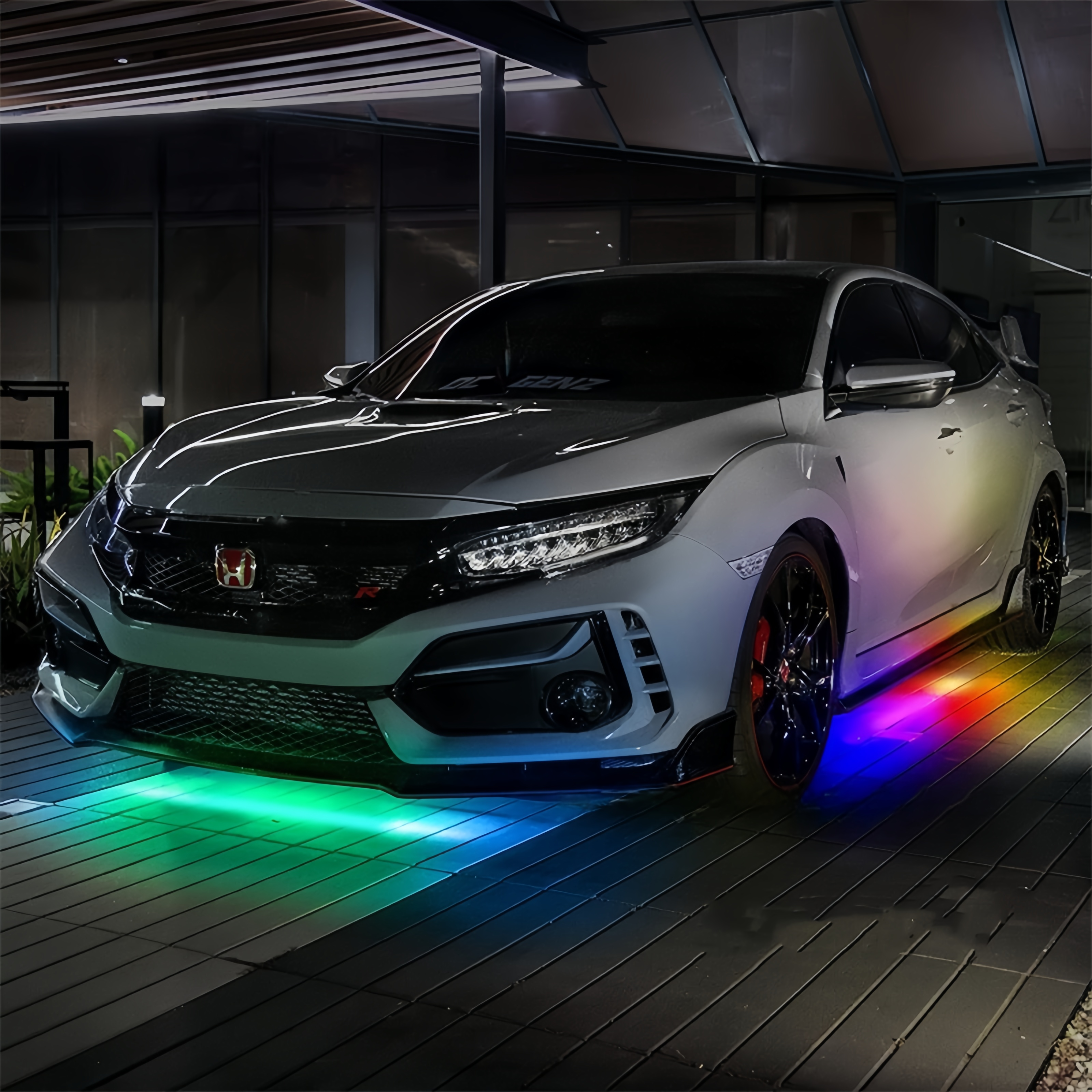Cross-border hot-selling car RGB fantasy chassis lights one to six colorful streamer car bottom atmosphere lights modified waterproof