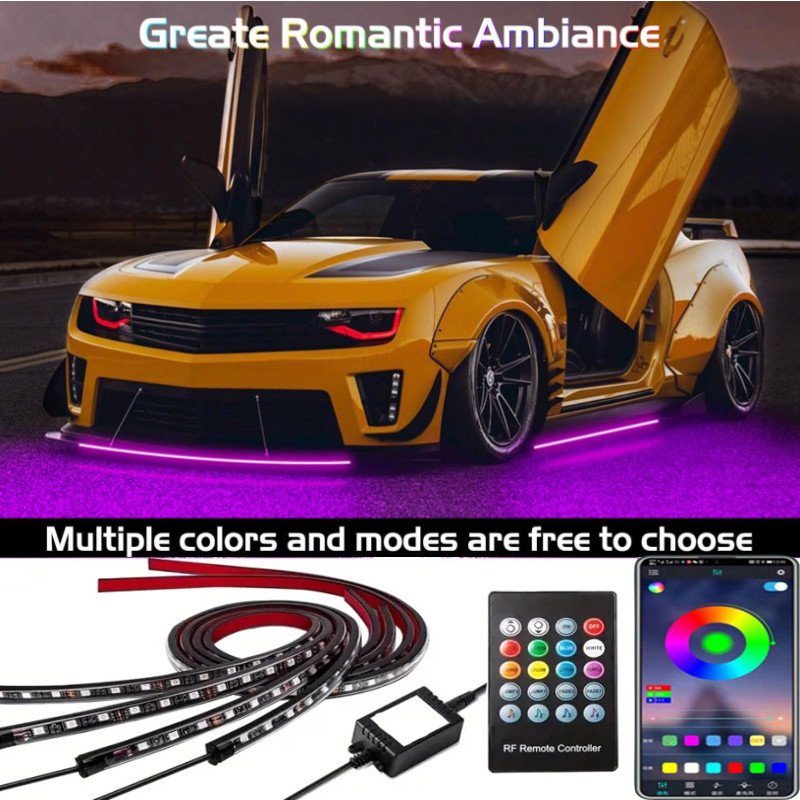 Cross-border hot-selling car chassis lights ambient lights remote control car chassis lights neon decoration ground atmosphere lights modified waterproof Cross-border hot-selling car chassis lights ambient lights remote control car chassis lights neon decoration ground atmosphere lights modified waterproof