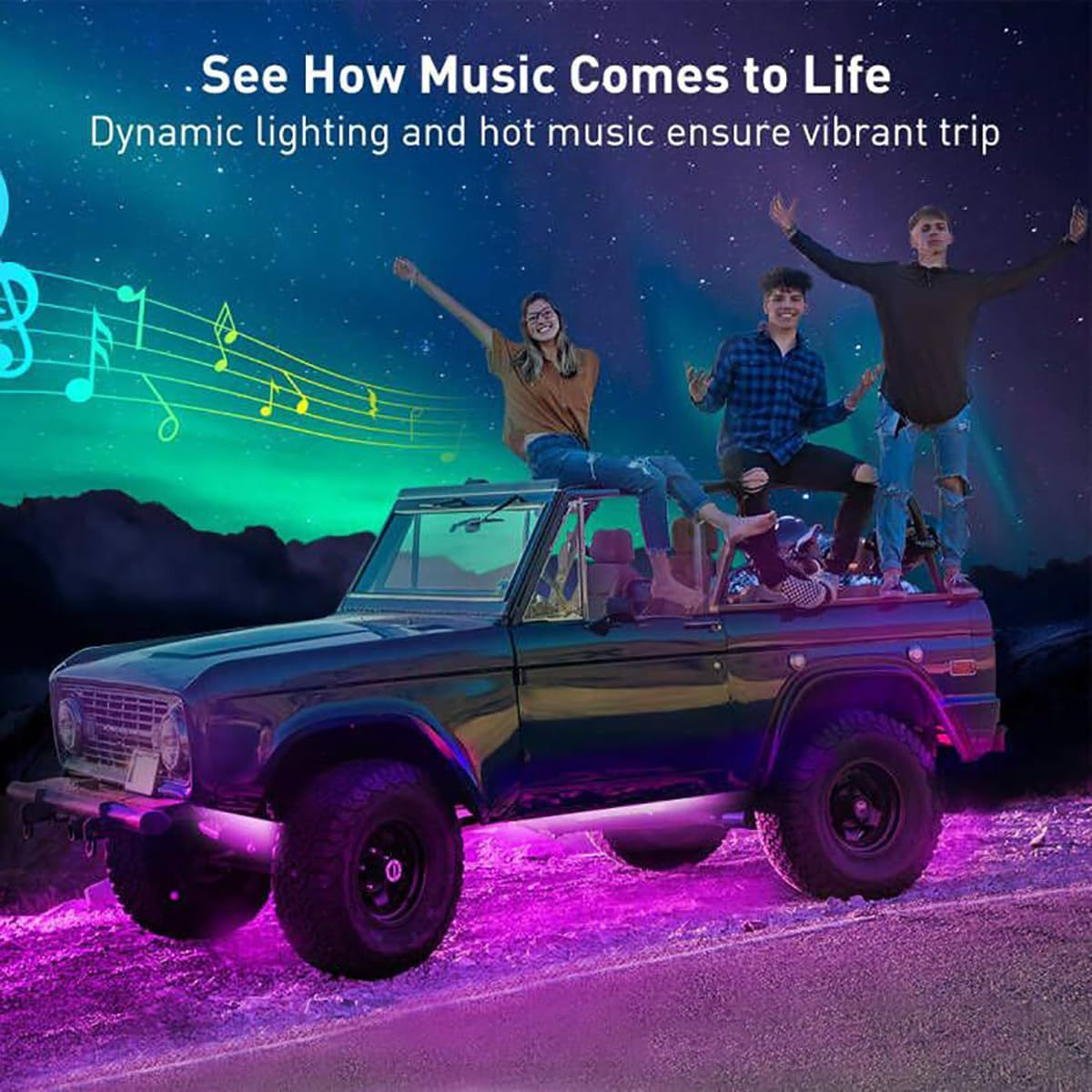 Cross-border hot-selling car chassis lights ambient lights remote control car chassis lights neon decoration ground atmosphere lights modified waterproof