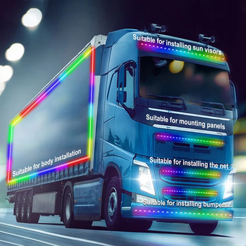 24V truck modified atmosphere light LED colorful running water marquee center net sun visor Knight Rider light bar 24V truck modified atmosphere light LED colorful running water marquee center net sun visor Knight Rider light bar