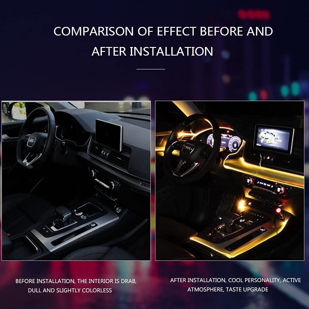 Cross-border hot selling car instrument fiber optic cold light atmosphere light usb center console atmosphere light interior modification decorative light