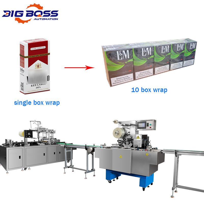 Cigarette packaging machine cellophane wrapping machine soap tea box over wrapping machine 