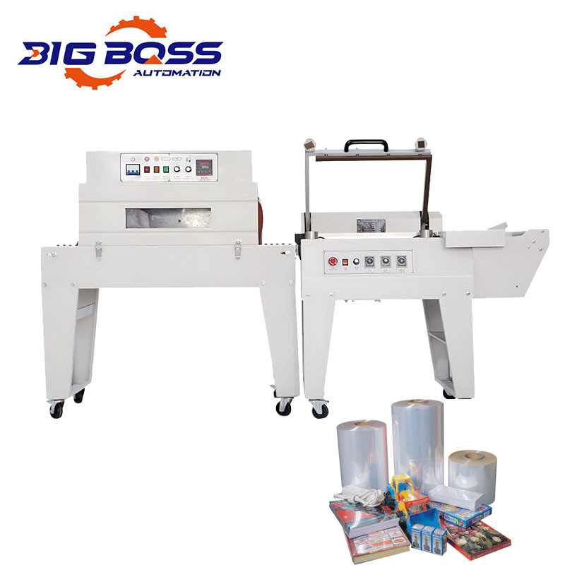 Semi-automatic shrink wrapping machine POF shrink tunnel for book /box /soap /bottles
