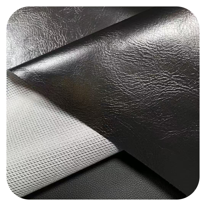Pure Black Saddle Leather Glossy Matte Finishes Various Patterns Scratch Resistant Wear Resistant