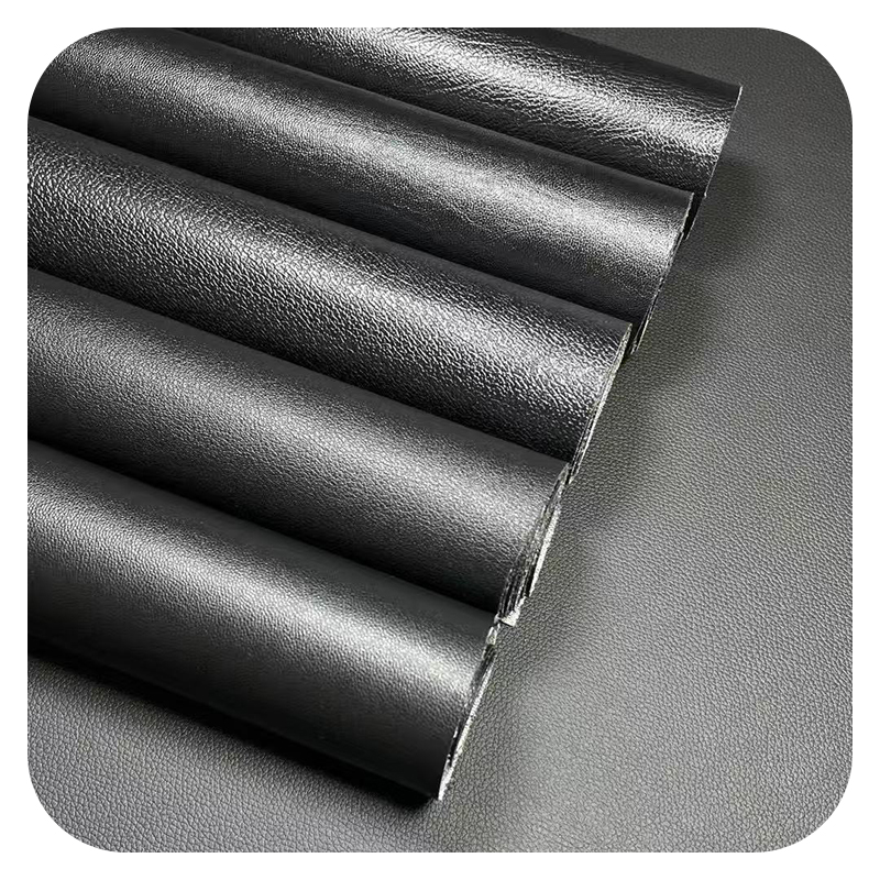 Pure Black Saddle Leather Glossy Matte Finishes Various Patterns Scratch Resistant Wear Resistant