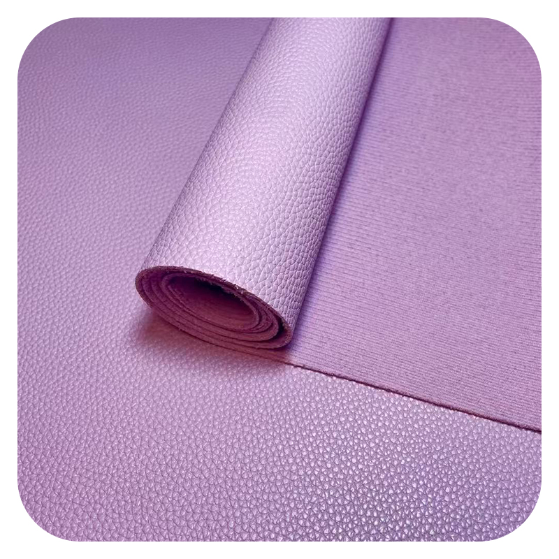 Litchi Pattern Artificial Leather with Flannel-like Texture - Premium Handfeel, Customizable in Various Colors