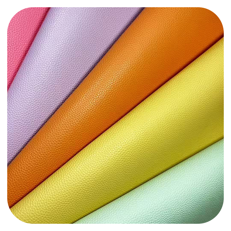 Litchi Pattern Artificial Leather with Flannel-like Texture - Premium Handfeel, Customizable in Various Colors
