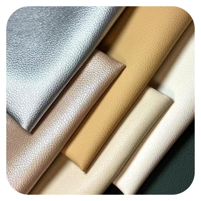 Knitted Base Litchi Grain Leather High Quality Handfeel Cheap Price All Colors Custom Made