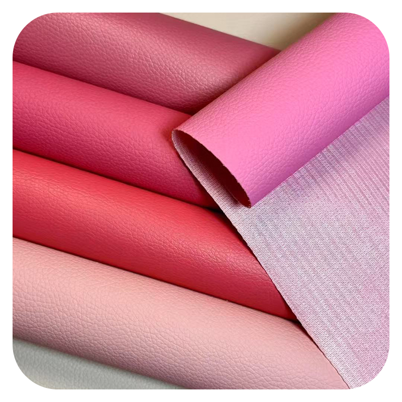 Knitted Base Litchi Grain Leather High Quality Handfeel Cheap Price All Colors Custom Made