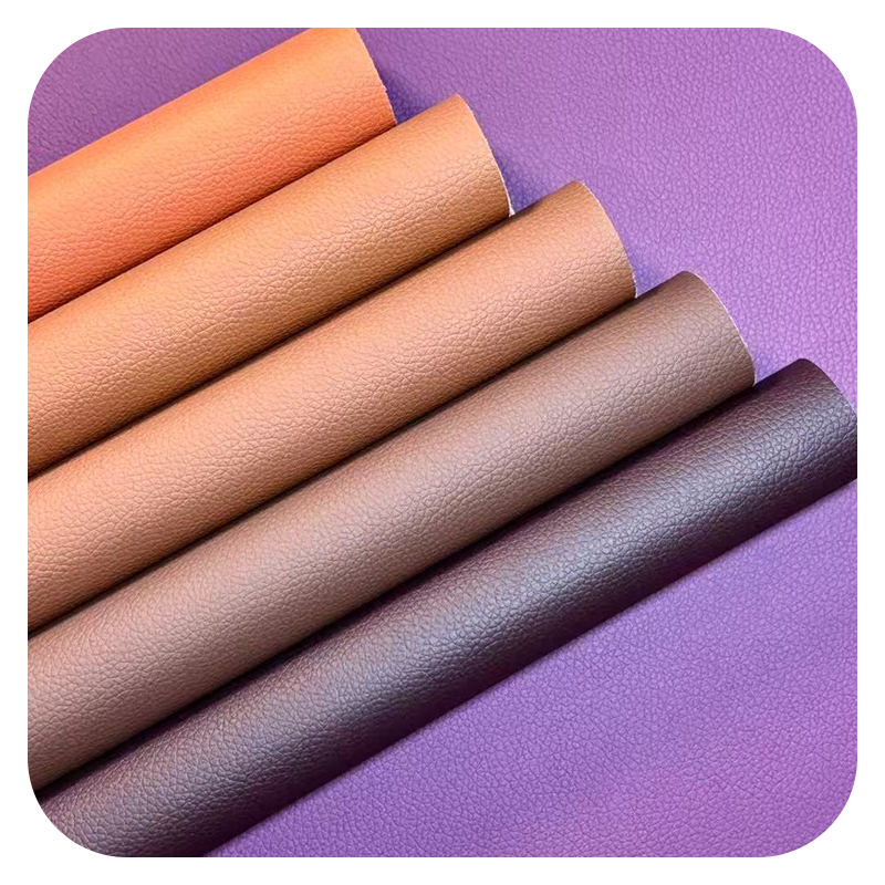 Knitted Base Litchi Grain Leather High Quality Handfeel Cheap Price All Colors Custom Made