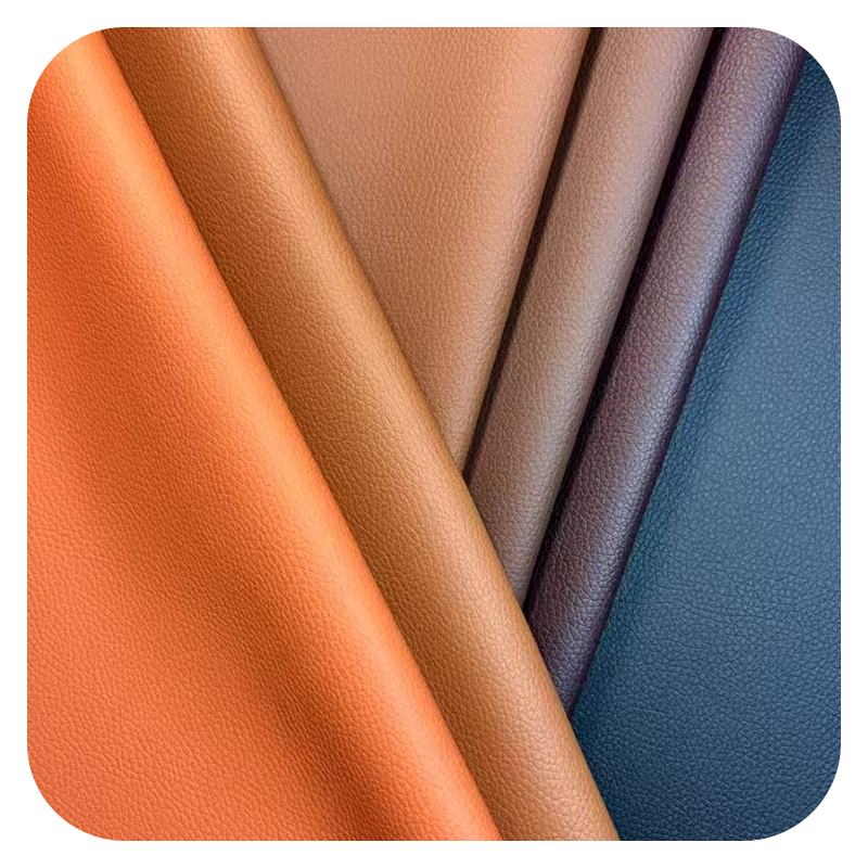 Knitted Base Litchi Grain Leather High Quality Handfeel Cheap Price All Colors Custom Made