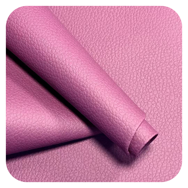 Knitted Base Litchi Grain Leather High Quality Handfeel Cheap Price All Colors Custom Made