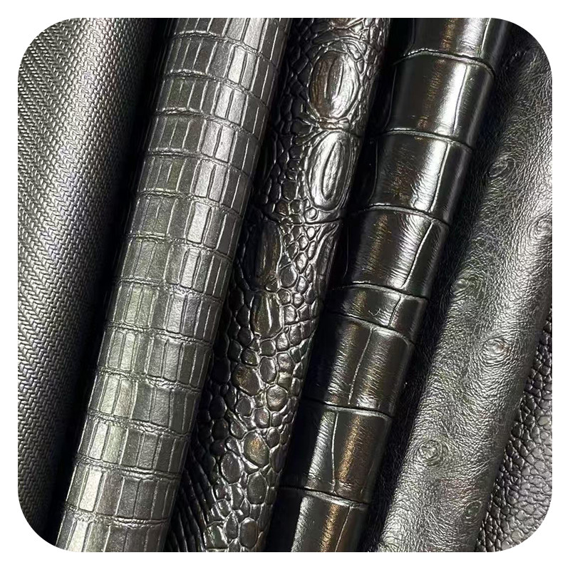 Pure Black Saddle Leather Glossy Matte Finishes Various Patterns Scratch Resistant Wear Resistant