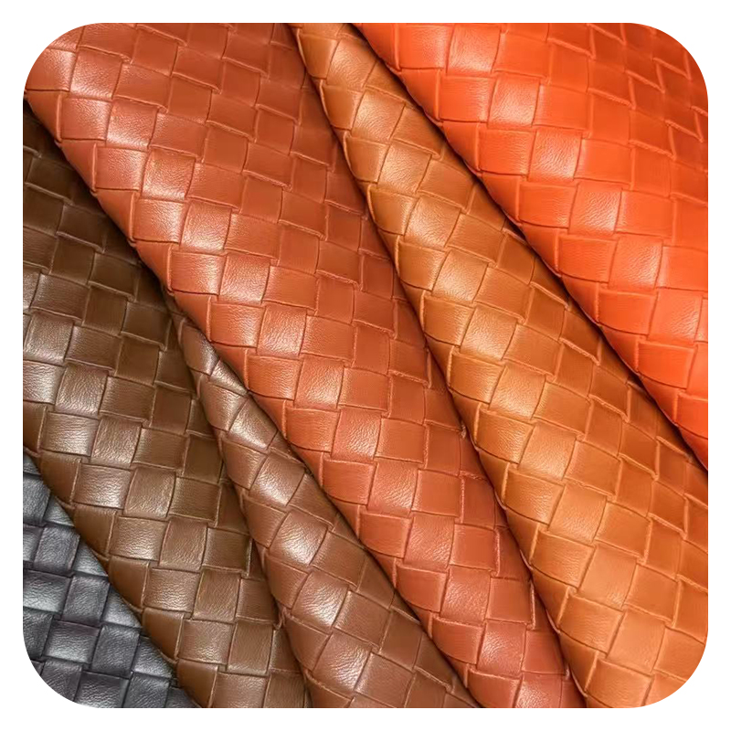 Fleece Lined Woven Grain Leather High Quality Handfeel Cheap Price All Colors Available for Customization