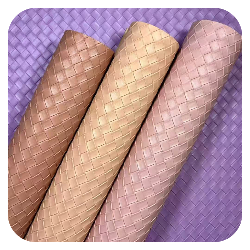 Fleece Lined Woven Grain Leather High Quality Handfeel Cheap Price All Colors Available for Customization