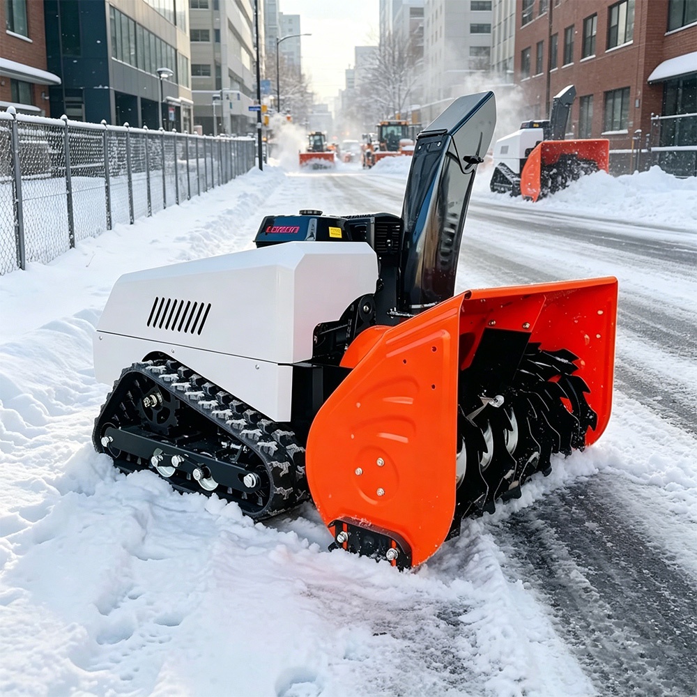 Remote Control Tracked Snow Blower 100cm Clearing for Commercial Lots