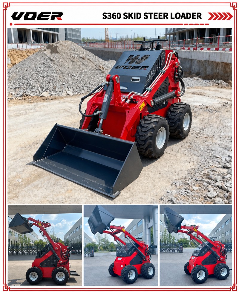 Voer S360 迷你滑移装载机，紧凑型，880kg，汽油动力