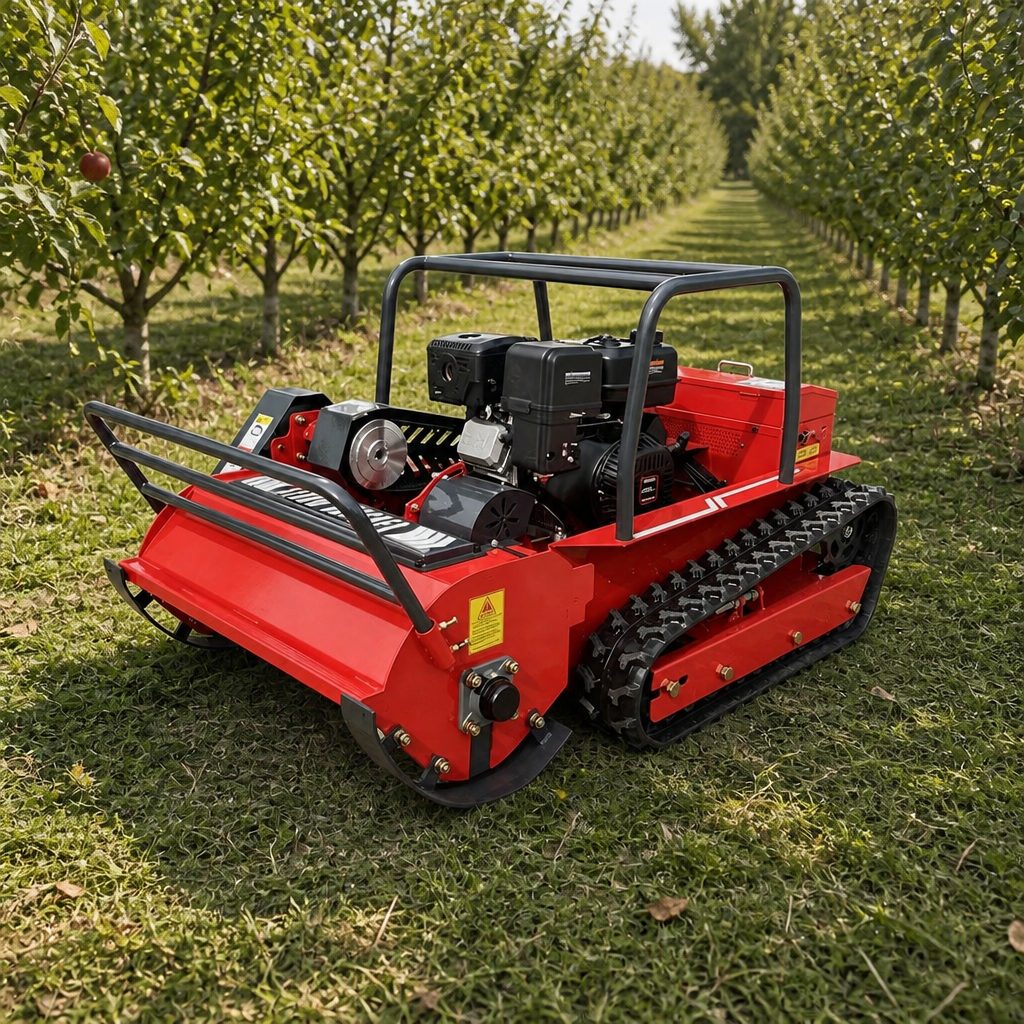 VOER T100J Remote-Controlled Crawler Mower — 1,000 mm Cut, 400 m Remote Range, 30° Slopes