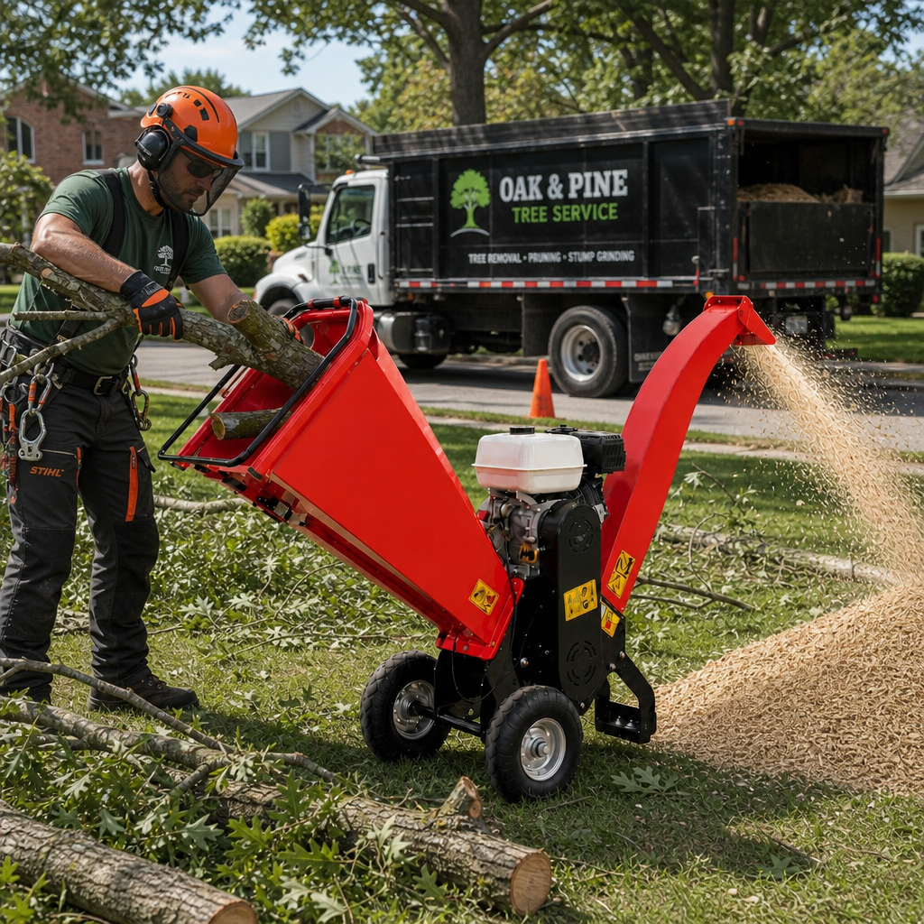 Compact Petrol Wood Chipper For Orchard Pruning And Green Waste Clean-Up