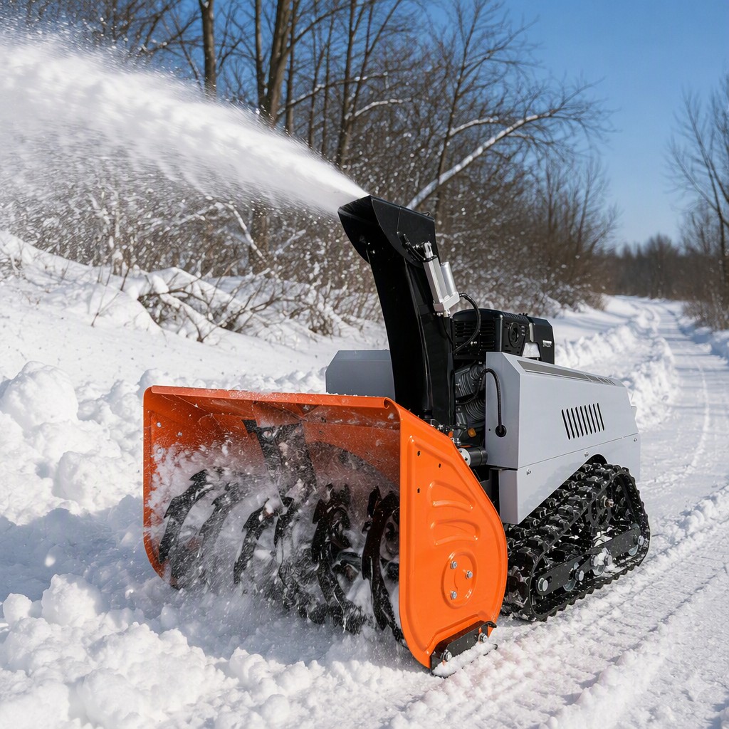 VOER 1000T-Pro：履带式抛雪机，可清理卡车铲雪板无法到达的区域