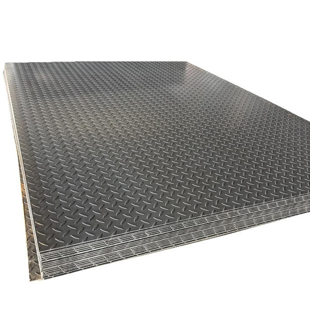 CHECKERED STEEL PLATES WITH RHOMBIC SHAPES ON THE SHEET SURFACE