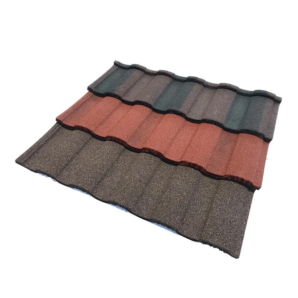 Building or decorations Material Roof Tile Classic Stone Metal Red Coated Roof Tile with 2.3-3.2kg Per Piece