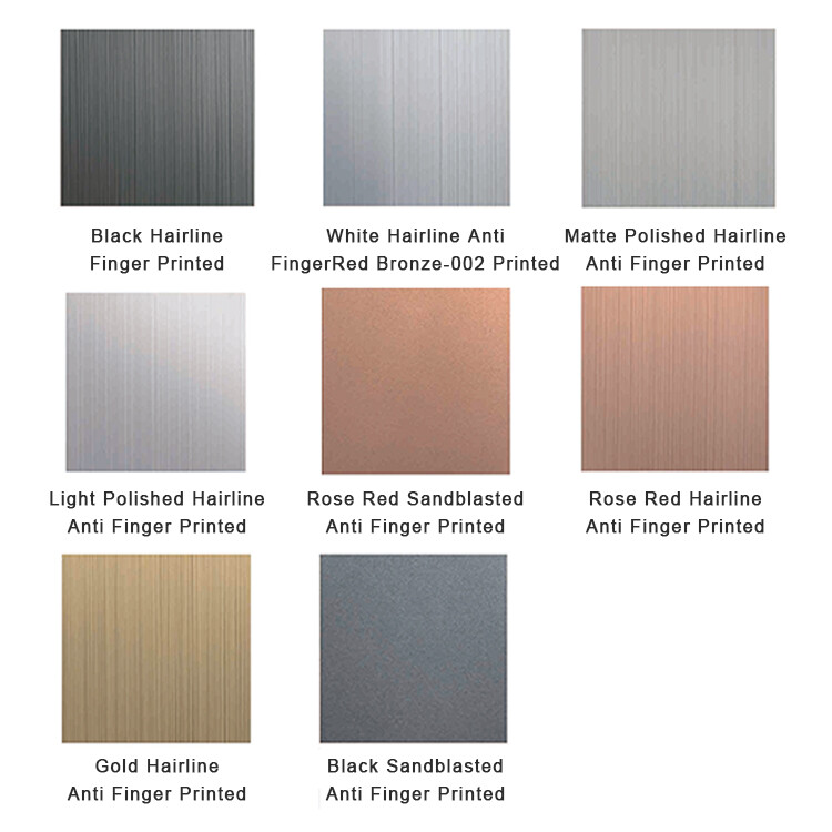 Stainless Steel AFP (Fingerprint-Resistant or Anti-fingerprint) Colored Decorative Sheets