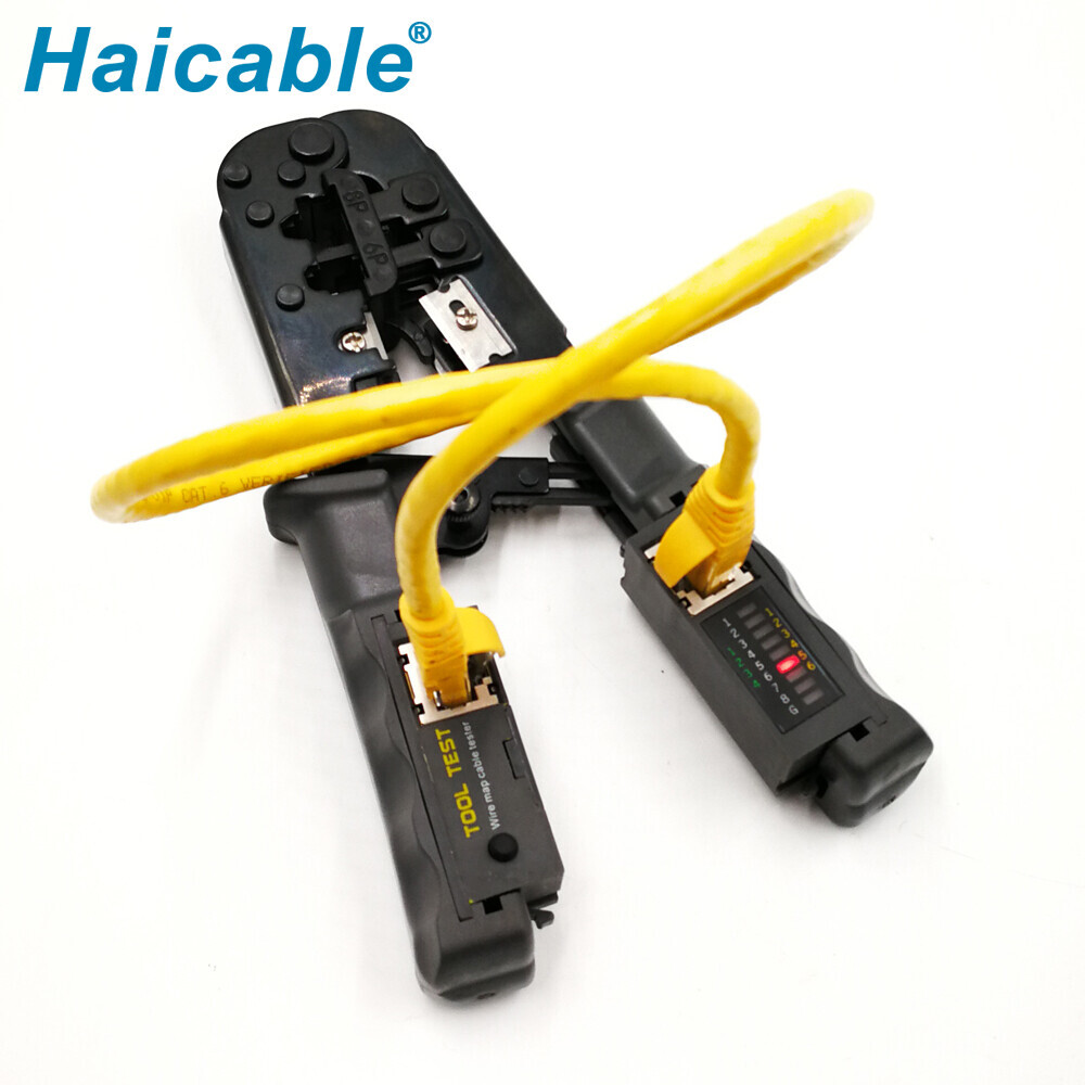 RJ45 RJ12 RJ11 Crimps & strips & Cuts & Cable Tester Tools HT-N568CR