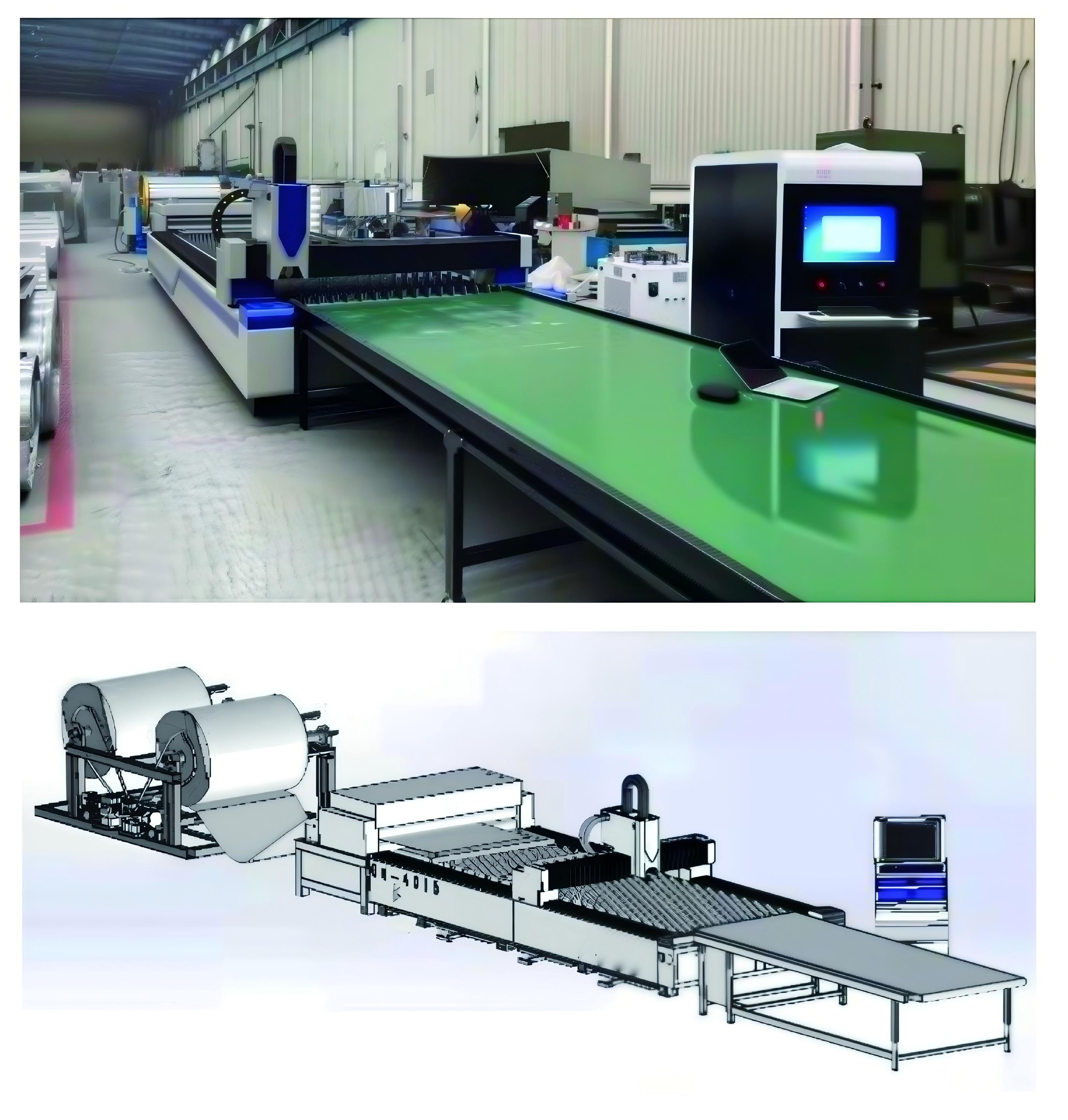 Automatic feed laser cutting machine production line