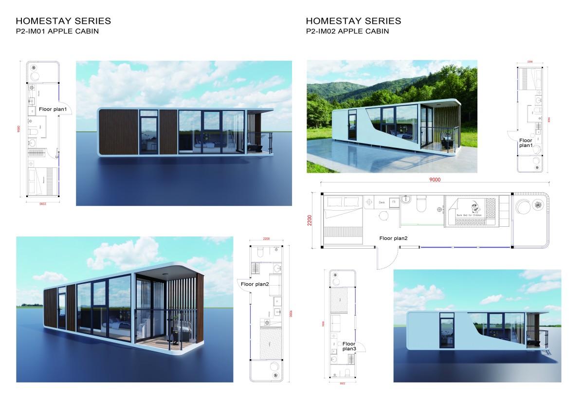 9 meter length Apple Cabin