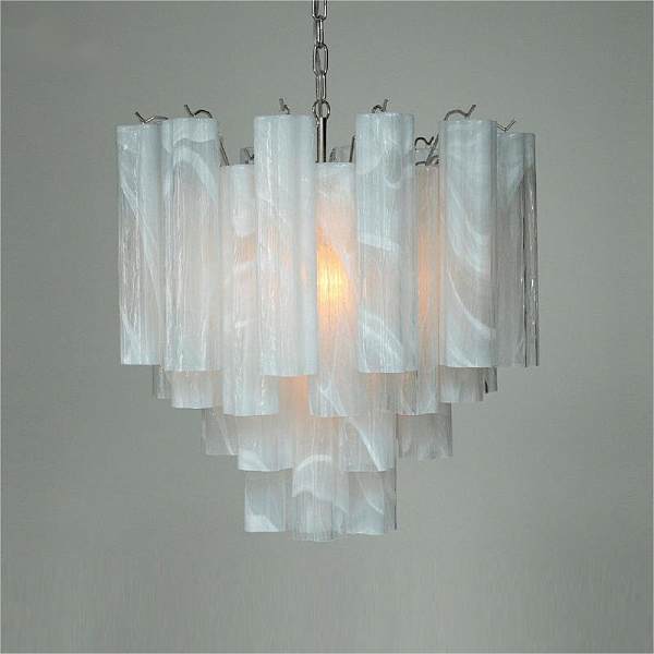 French living room pink glass chandelier light luxury retro villa staircase crystal chandelier