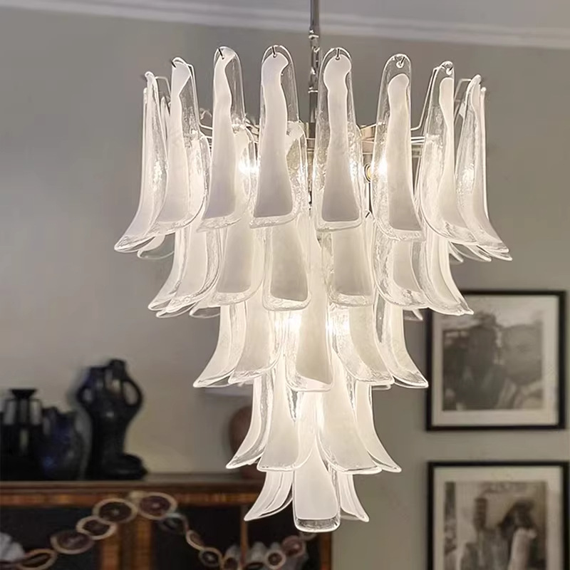 Glass blade chandelier for migratory birds