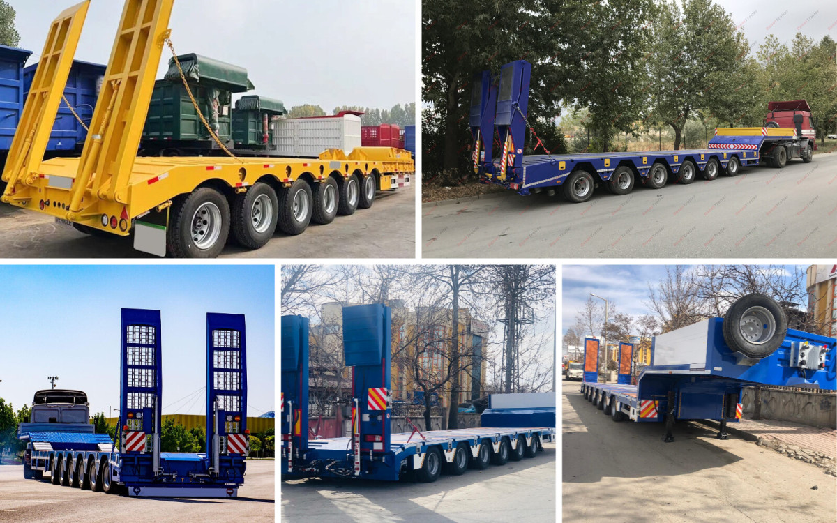 Heavy Duty Hydraulic 6 Axles Low Bed Semi Trailer Heavy Duty Hydraulic 6 Axles Low Bed Semi Trailer
