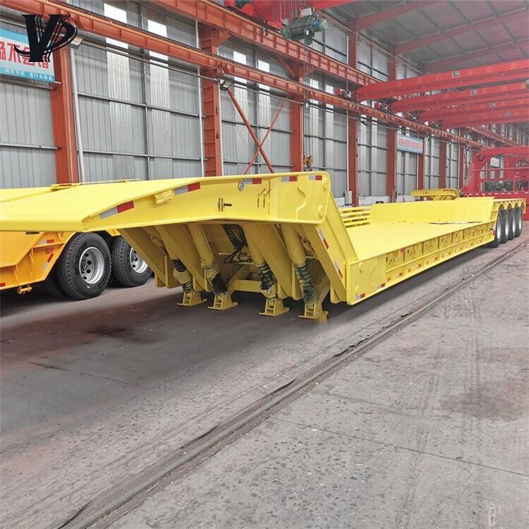 3 Axle 50T Lowbed Semi-Trailer For Transporting Wheel Loader