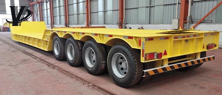 3 Axle 50T Lowbed Semi-Trailer For Transporting Wheel Loader