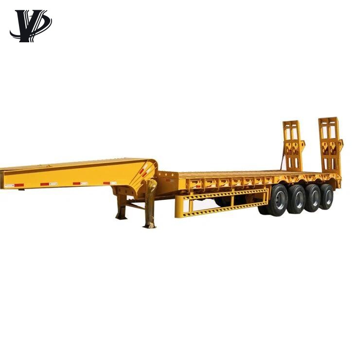 3 Axles 60tons Stock Gooseneck Lowboy Low Loader Lowbed Truck Trailer