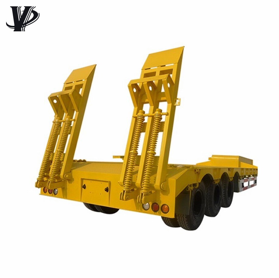 3 Axles 60tons Stock Gooseneck Lowboy Low Loader Lowbed Truck Trailer