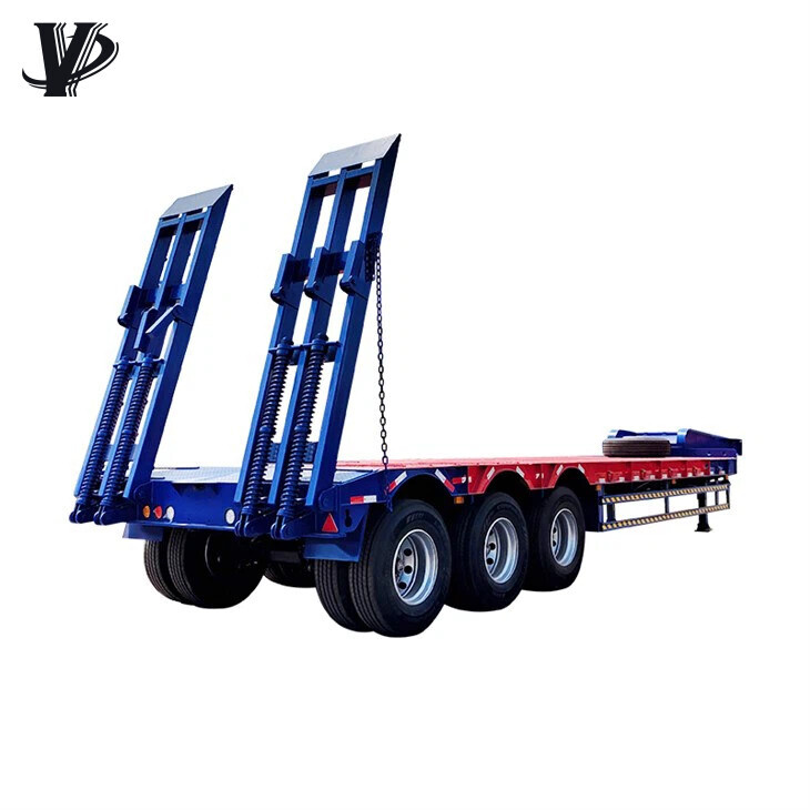 3 Axles 60tons Stock Gooseneck Lowboy Low Loader Lowbed Truck Trailer