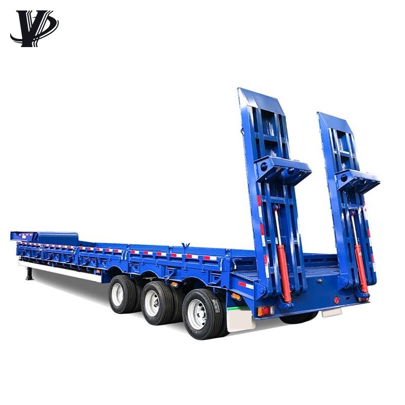 3 Axles 60tons Stock Gooseneck Lowboy Low Loader Lowbed Truck Trailer