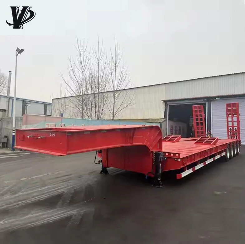 4 Lines 8 Axles 110 Tons Extendable Low Bed Trailer