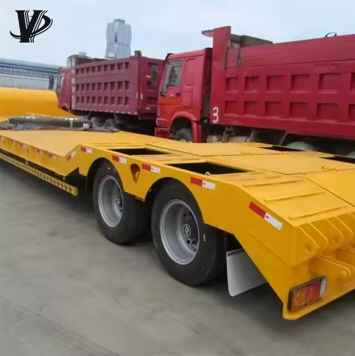 Heavy Duty 2 Lines 4 Axles Lowbed Semi Trailer