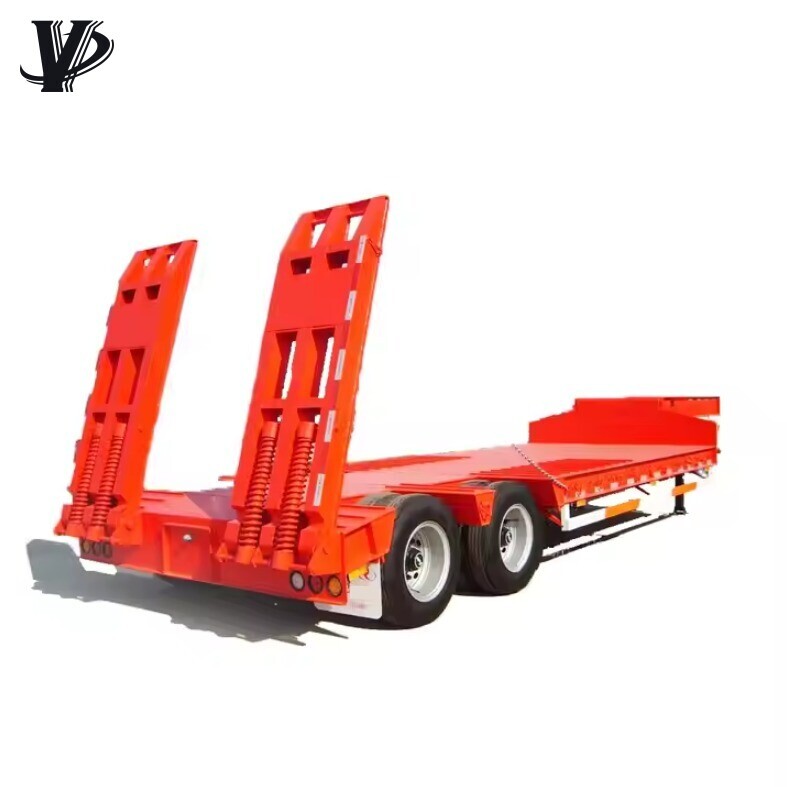 Heavy Duty 2 Lines 4 Axles Lowbed Semi Trailer