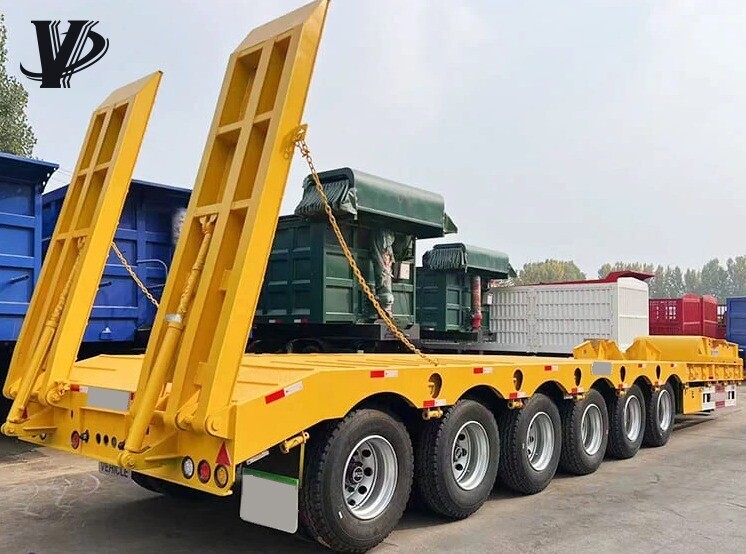 Heavy Duty Hydraulic 6 Axles  Low Bed Semi Trailer